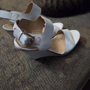 White Guess white wedge sandals size 8